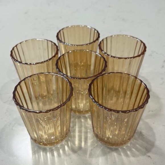 Glass Candle Holders Set of 6 New w/o Tag - Picture 2 of 5